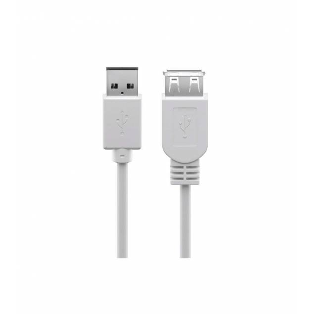 USB 1m forlænger kabel i hvid