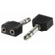 2x mini jack 3,5mm naar 1x jack 6,35mm