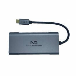 Nordic USB-C hub 12 i 1 2xHDMI, DP, USB 3.0, netværk osv