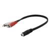 Mini Jack (3,5mm) vrouwelijk naar 2x Phono (RCA)