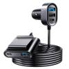 Joyroom 5-poorts (3+2) USB QC/PD 72W autolader met verlengkabel voor achterbank.