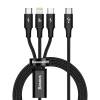 Baseus multi-opladerkabel USB-C naar Lightning, USB-C en Micro USB.