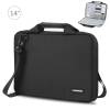 HAWEEL 14" MacBook tas met handig accessoirevak en draagriem - Zwart