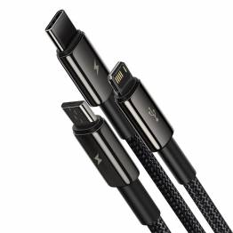  Multi oplader kabel Lightning, MicroUSB og USB-C i sølv Ugreen