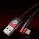 Baseus MVP stevig USB naar Lightning kabel met hoek - 2m - Rood