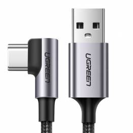USB forlænger kabel med knæk 20cm sort