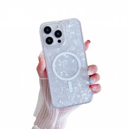 iPhone 12 / 12 Pro MagSafe hoesje met parelmoer effect - Wit