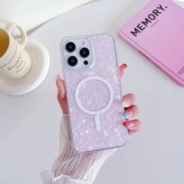  iPhone 13 / 14 MagSafe hoesje met parelmoer effect - Roze