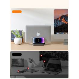  Verstelbare houder voor MacBook / PC-laptop met iPhone/iPad-houder - Wit