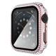 Apple Watch 1/2/3 38mm hoesje en gehard glas met strass - Roze