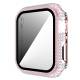 Apple Watch 1/2/3 38mm hoesje en gehard glas met strass - Roze