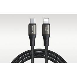  Joyroom Light-Speed geweven USB-C naar Lightning kabel - 2m - Zwart