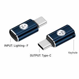  Kleine Lightning naar USB-C mannelijke adapter voor opladen - Zilver