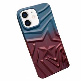 iPhone 12 / 12 Pro hoesje met 3D-ster - Blauw/Rood
