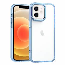 Beschermende en transparante iPhone 12 / 12 Pro hoes - Blauwe rand