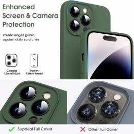  Siliconen iPhone 12 hoesje met microfiber voering - Groen