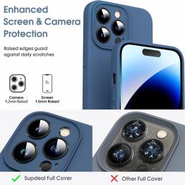  Siliconen iPhone 12 hoesje met microfiber voering - Donkerblauw