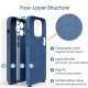 Siliconen iPhone 12 hoesje met microfiber voering - Donkerblauw