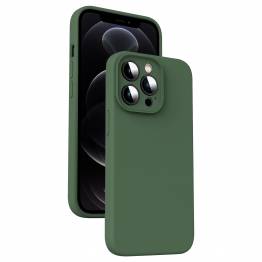 Siliconen iPhone 12 Pro hoesje met microfiber voering - Groen