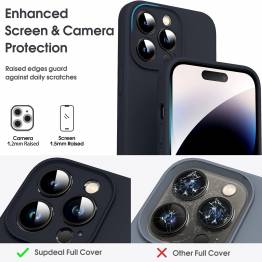  Siliconen iPhone 12 Pro hoesje met microfiber voering - Zwart