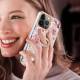 Beschermende iPhone 13 Pro Max hoes met vingerhouder - Roze gardenia
