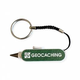 Geocaching uittrekbare potlood met sleutelhanger