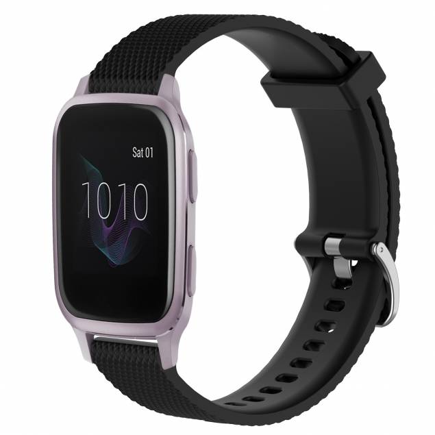 Siliconen band met diamantpatroon voor Garmin Venu SQ - 20mm - Zwart