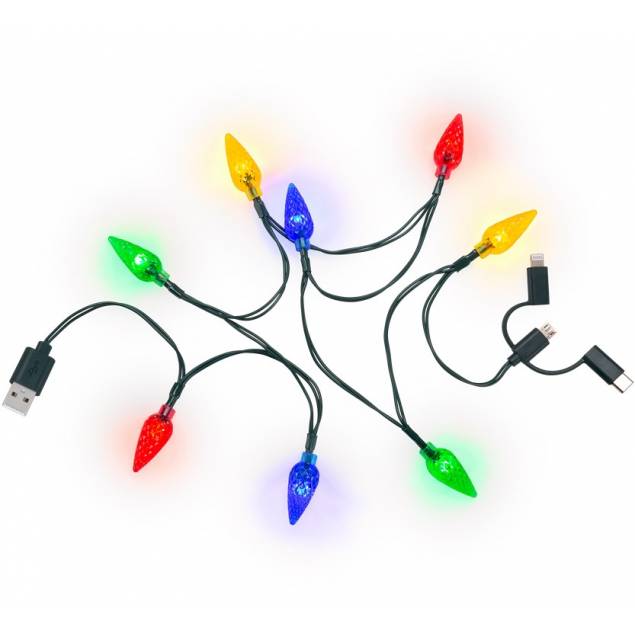Multi-opladerkabel USB til Lightning, MicroUSB en USB-C op lichtslinger
