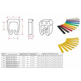  Kabelmarkeringsclips voor kabels van 3,8-5,9 mm in kleuren - Cijfers 0-9 - 10x10 stuks