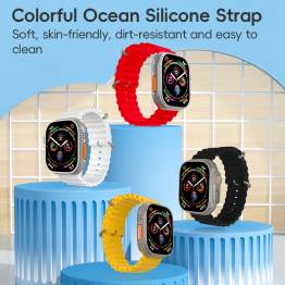  Oceaan siliconen band voor Apple Watch 42/44/45/49mm - Wit