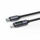 Joyroom geweven USB-C naar Lightning kabel met display - 1,2m - Zwart
