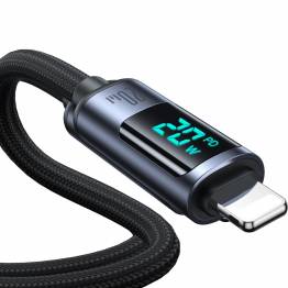  Joyroom geweven USB-C naar Lightning kabel met display - 1,2m - Zwart