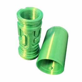 Puzzeldoos cilinderlabyrint voor spelen en geocaching - 3D-geprint - Groen