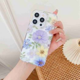  iPhone 12 / 12 Pro hoesje met bloemen in zachte kleuren