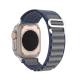 Apple Watch Ultra nylon Loop band 42/44/45/49mm - Blauw/Grijs