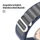 Apple Watch Ultra nylon Loop band 42/44/45/49mm - Blauw/Grijs