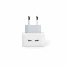  35W Strømadapter til iPhone - USB-C - Hvid - EU - OEM Kvalitet