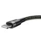 Baseus Cafule stevige geweven Lightning kabel - 1m - Zwart/Grijs