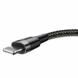  Baseus Cafule stevige geweven Lightning kabel - 1m - Zwart/Grijs