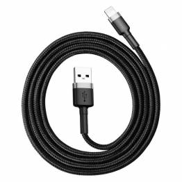 Baseus Cafule stevige geweven Lightning kabel - 1m - Zwart/Grijs