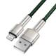 Baseus Metal stevige geweven Lightning kabel - 1m - Groen/Grijs