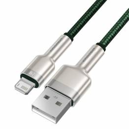  Baseus Metal stevige geweven Lightning kabel - 1m - Groen/Grijs