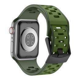  2-kleurige siliconen band voor Apple Watch 42/44/45/49mm - Legergroen/Groen