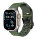 2-kleurige siliconen band voor Apple Watch 42/44/45/49mm - Legergroen/Groen