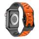 2-kleurige siliconen band voor Apple Watch 42/44/45/49mm - Zwart/Oranje