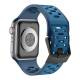 2-kleurige siliconen band voor Apple Watch 42/44/45/49mm - Marineblauw/Blauw