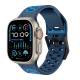 2-kleurige siliconen band voor Apple Watch 42/44/45/49mm - Marineblauw/Blauw