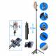 Selfiestick 3-in-1 met tripod, afstandsbediening en dual LED verlichting - tot 1,33m