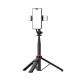 Selfiestick 3-in-1 met tripod, afstandsbediening en dual LED verlichting - tot 1,33m