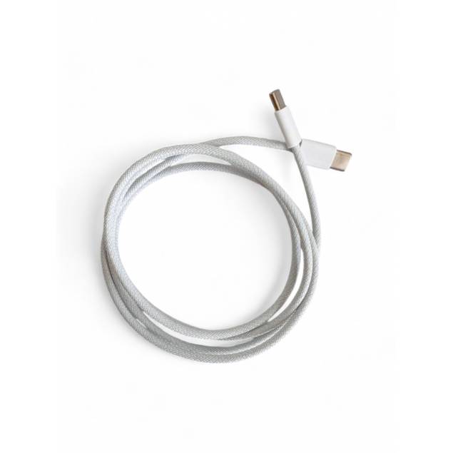 USB-C kabel met nylon weving - 100W - 2m - Wit